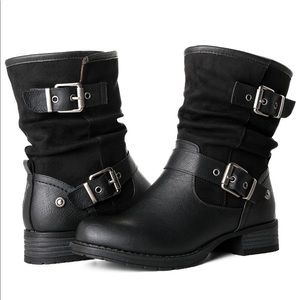 Black moto boots size 11